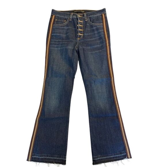 Veronica Beard Jeans Carolyn 10" Baby Boot Bright Blue women's size 26 - Picture 1 of 6